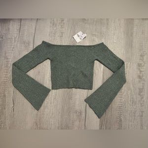 Forever, 21 New, with tags, size, small crop top off the shoulder, green glitter